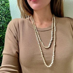Natural Tone Beaded Two-layer Necklace
